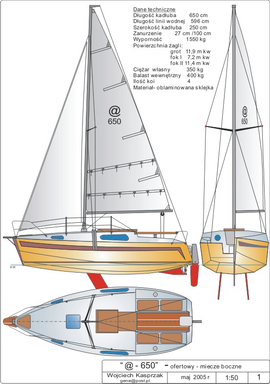 plan de Voilier S-650 Sztrandek - Plus