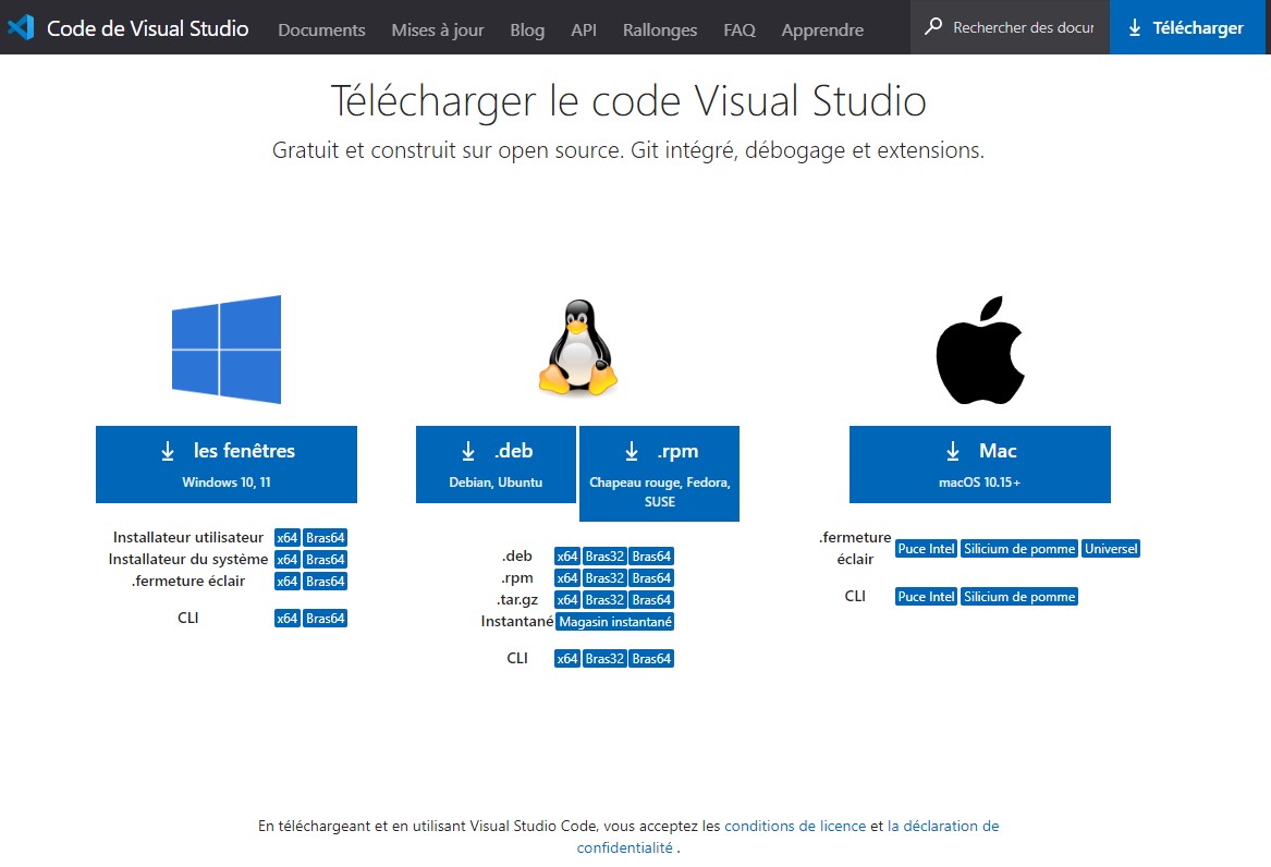 télécharger le code Visual Studio
