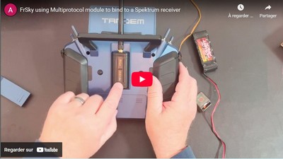FrSky utilise le module Multiprotocol pour se connecter à un récepteur Spektrum.